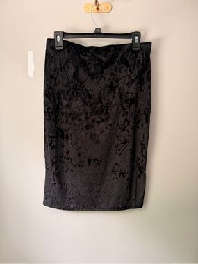 Black Velvet Pencil Skirt & Top set - Classic Women's Midi